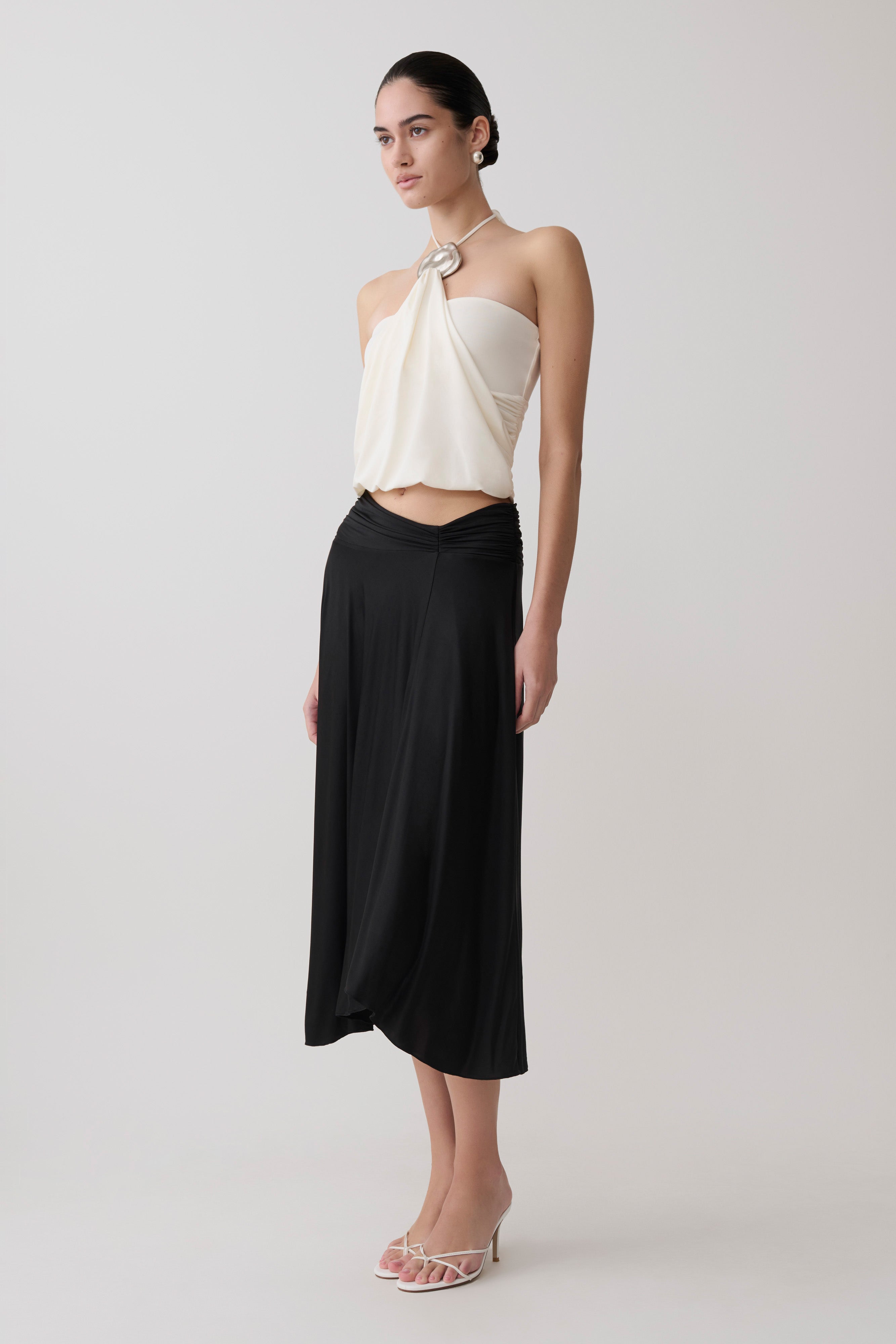 Sade Halter Top With Hardware - Ivory