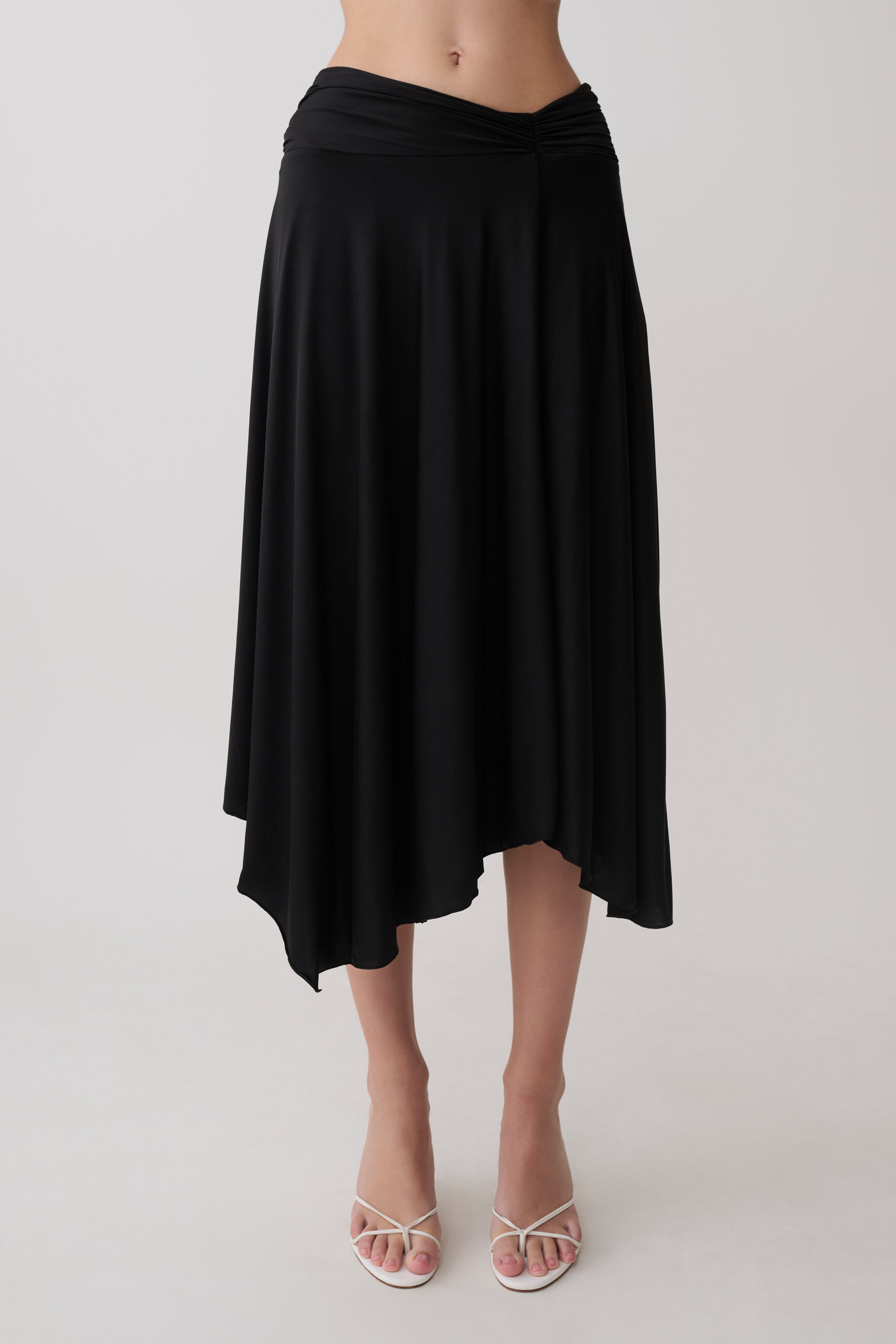 Luu Slinky Midi Skirt - Black