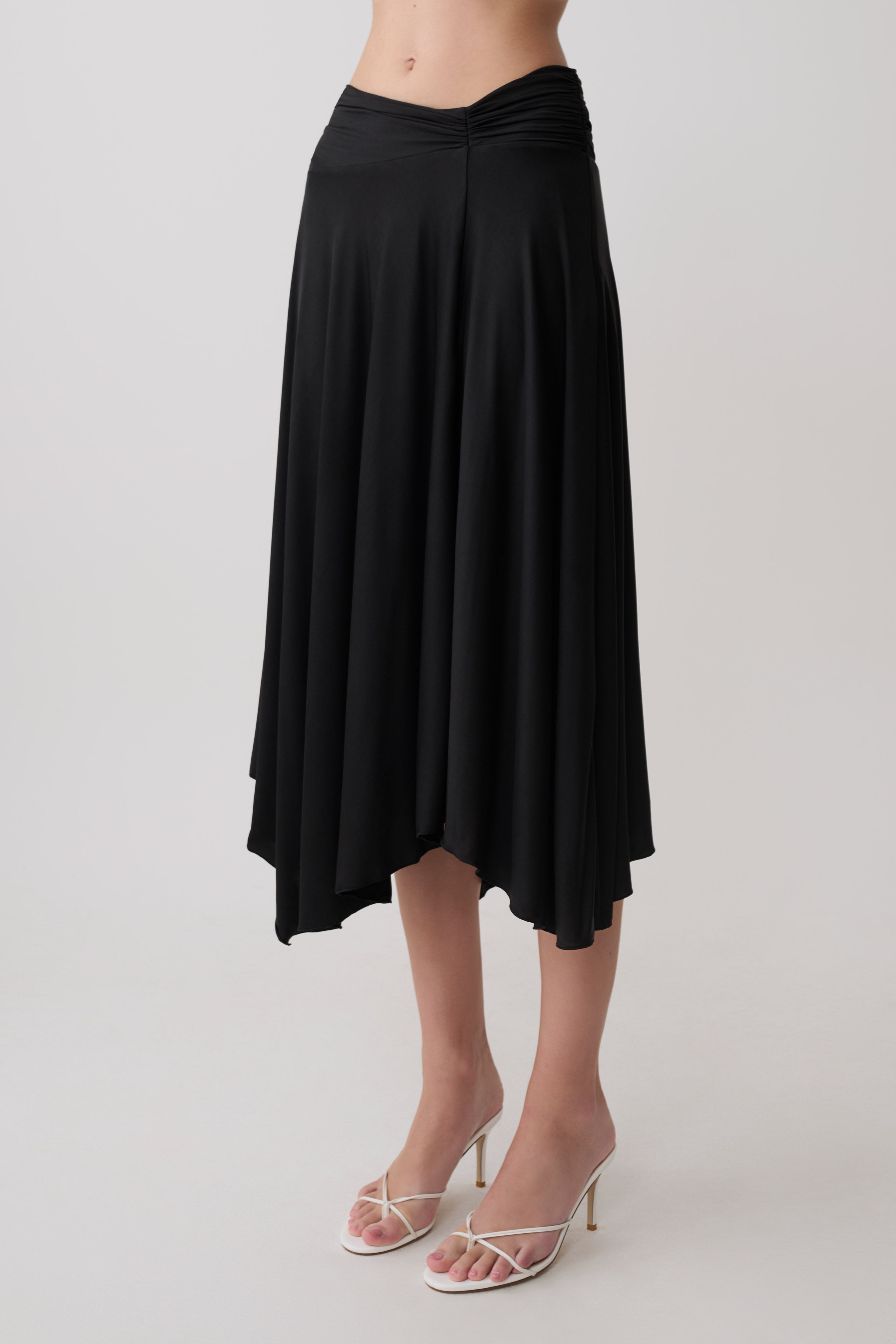 Luu Slinky Midi Skirt - Black