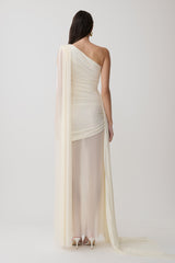 Asher Slinky One Shoulder Maxi Dress - Ivory