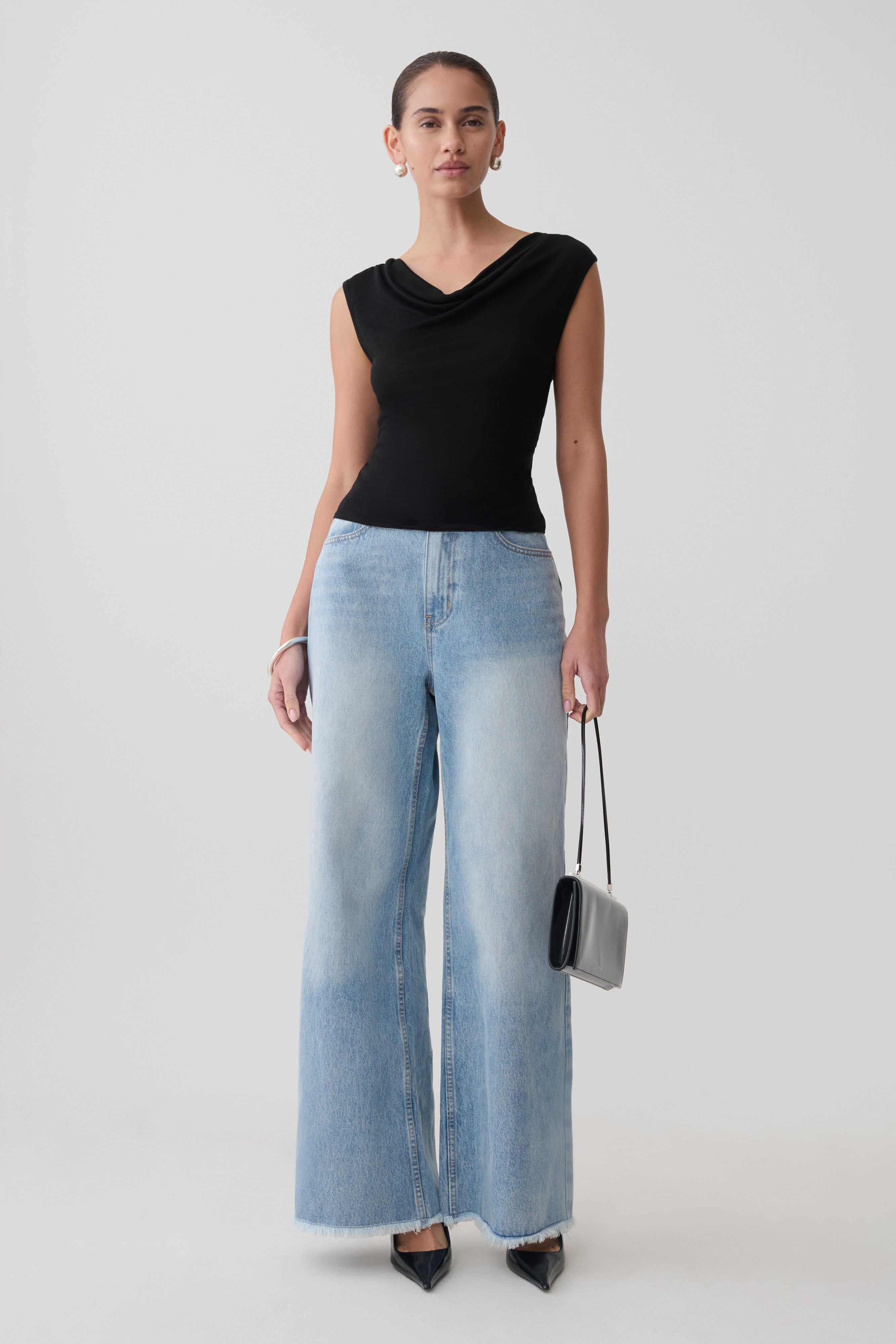 Ciaran Sleeveless Sheer Top - Black