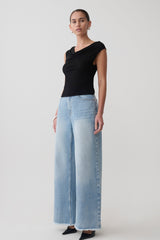 Ciaran Sleeveless Sheer Top - Black