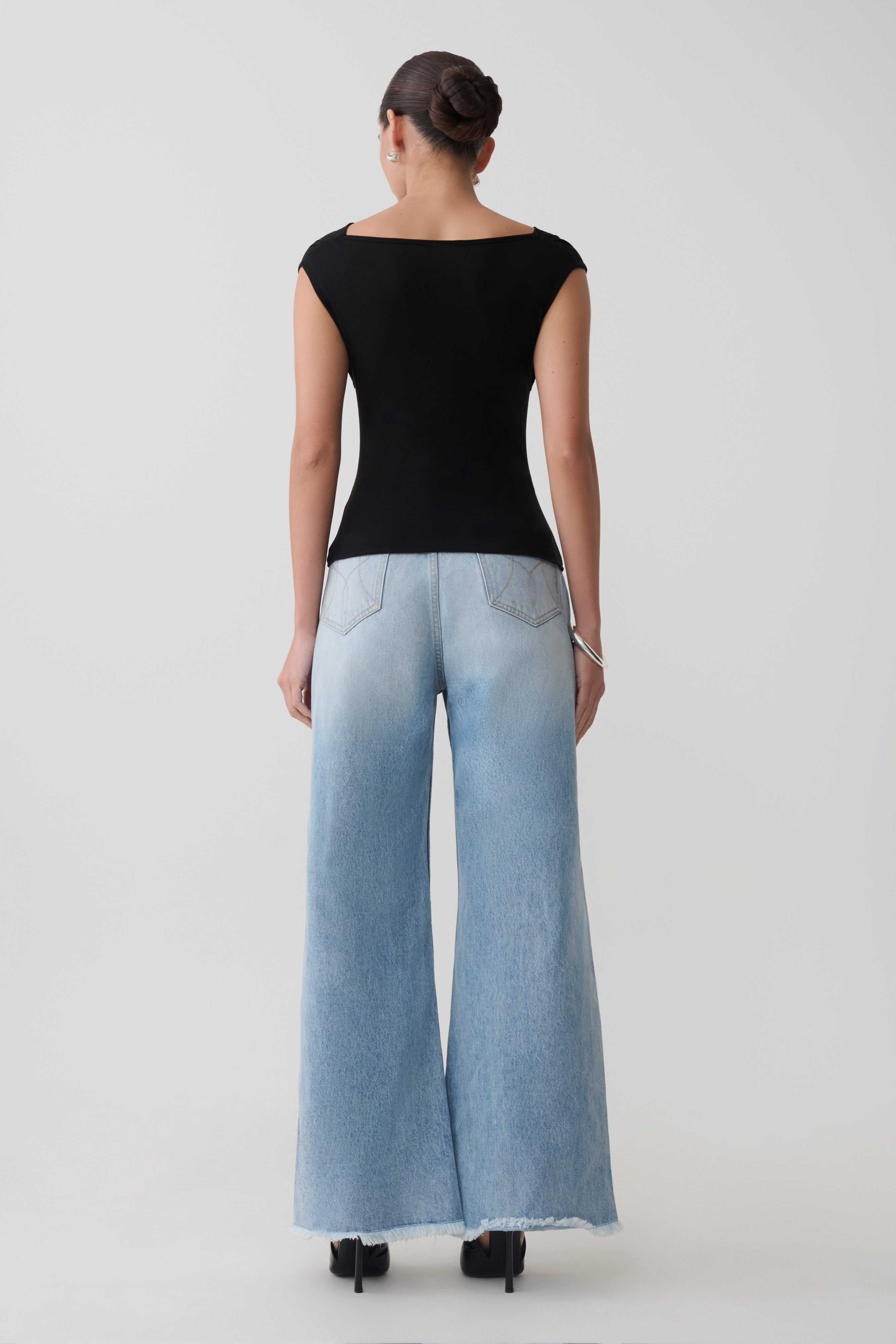 Ciaran Sleeveless Sheer Top - Black
