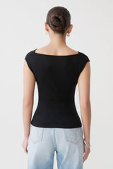 Ciaran Sleeveless Sheer Top - Black