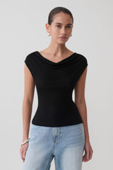 Ciaran Sleeveless Sheer Top - Black