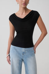 Ciaran Sleeveless Sheer Top - Black