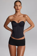 Slinky Jersey Low-Rise Hot Pants in Black