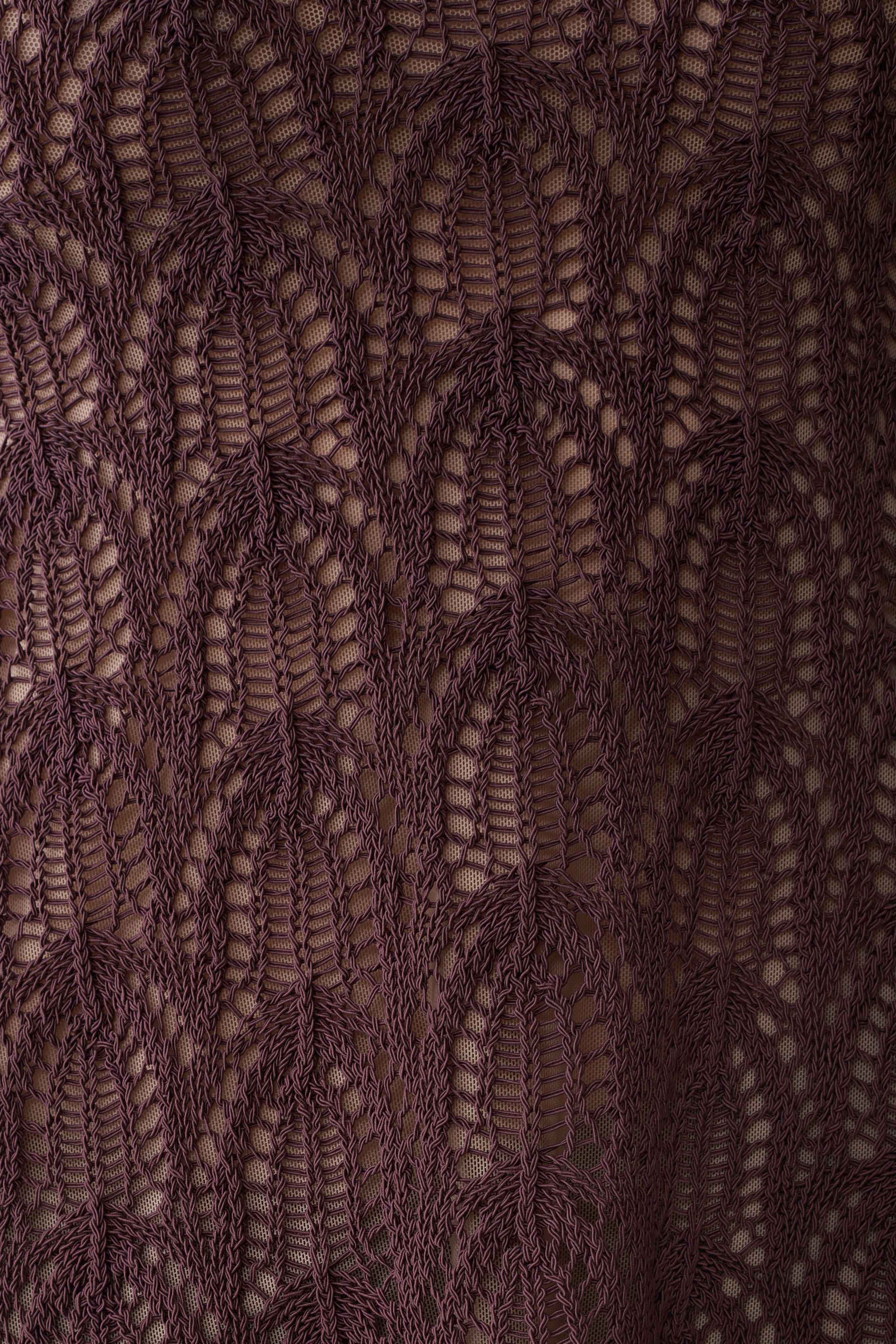 Corey Crochet Halter Neck Top - Chocolate