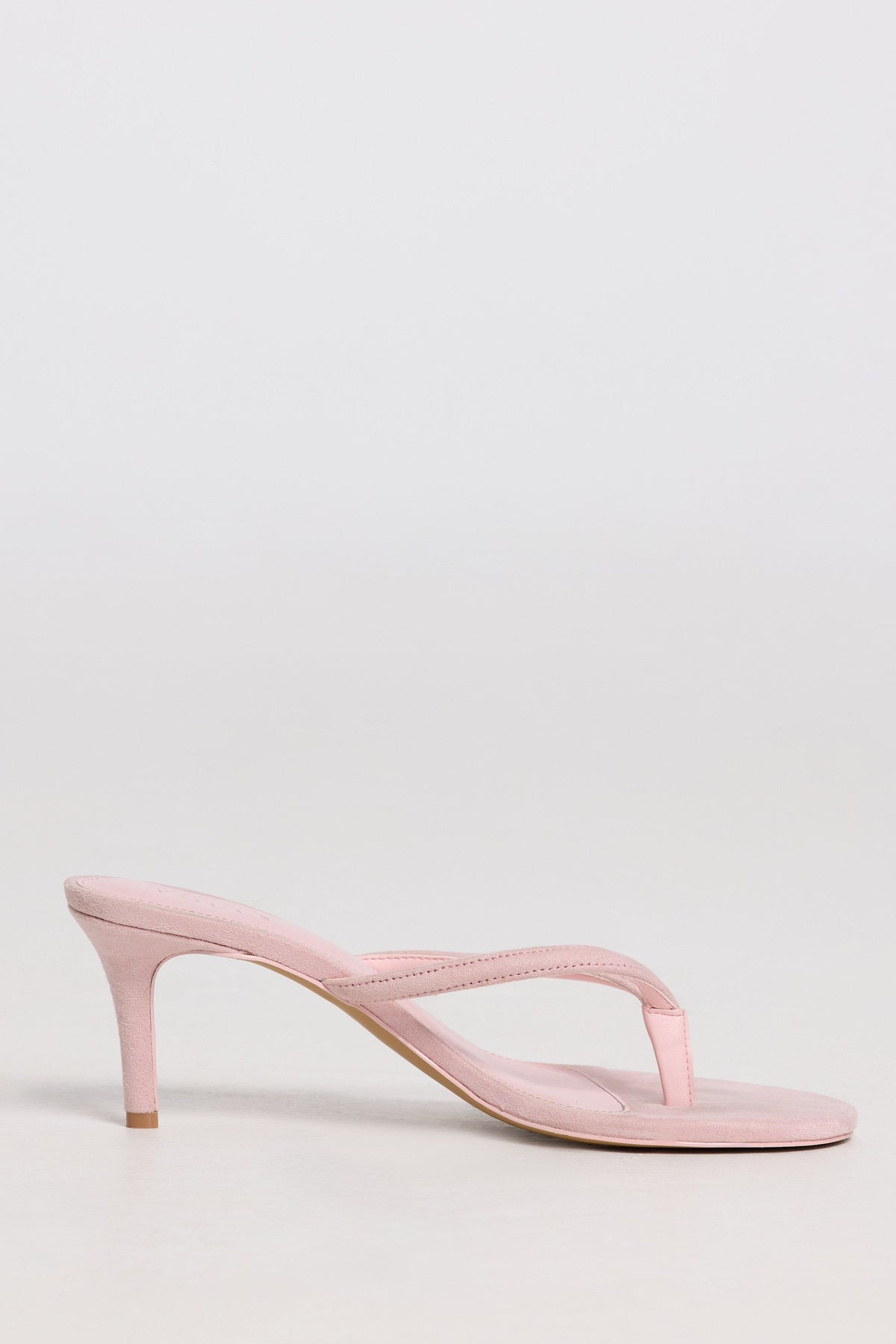 Heeled Thong Sandals in Pink