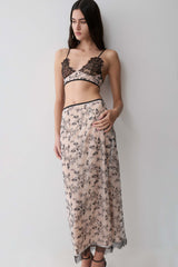 Kimberly Lace Pencil Midi Skirt - Nude Lace