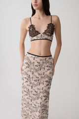 Kimberly Lace Sleeveless Crop Top - Nude Lace