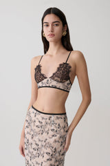 Kimberly Lace Sleeveless Crop Top - Nude Lace