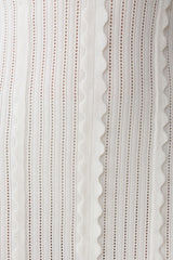 Cooper Scalloped Neckline Pointelle Midi Dress - White
