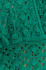 Deeliah Halterneck Crochet Maxi Dress - Emerald