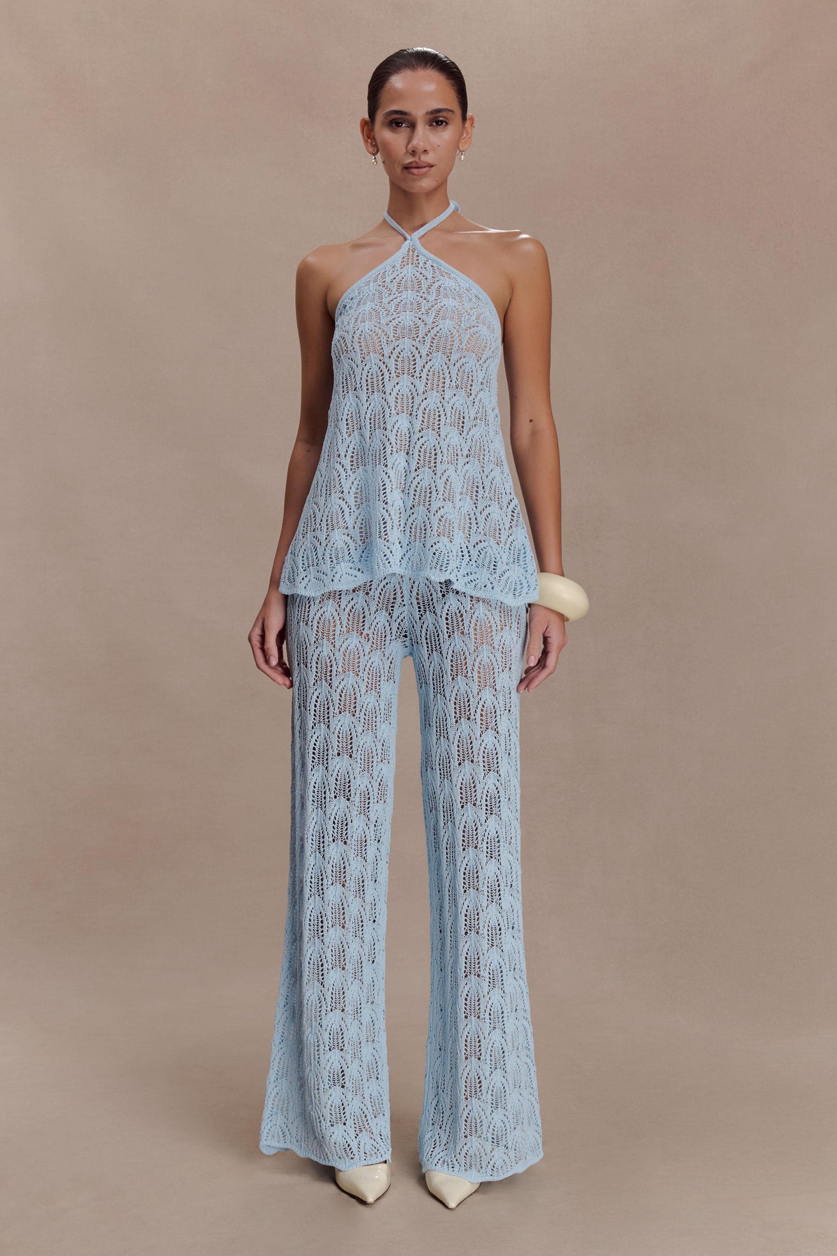 Glinda Crochet Pants - Light Blue