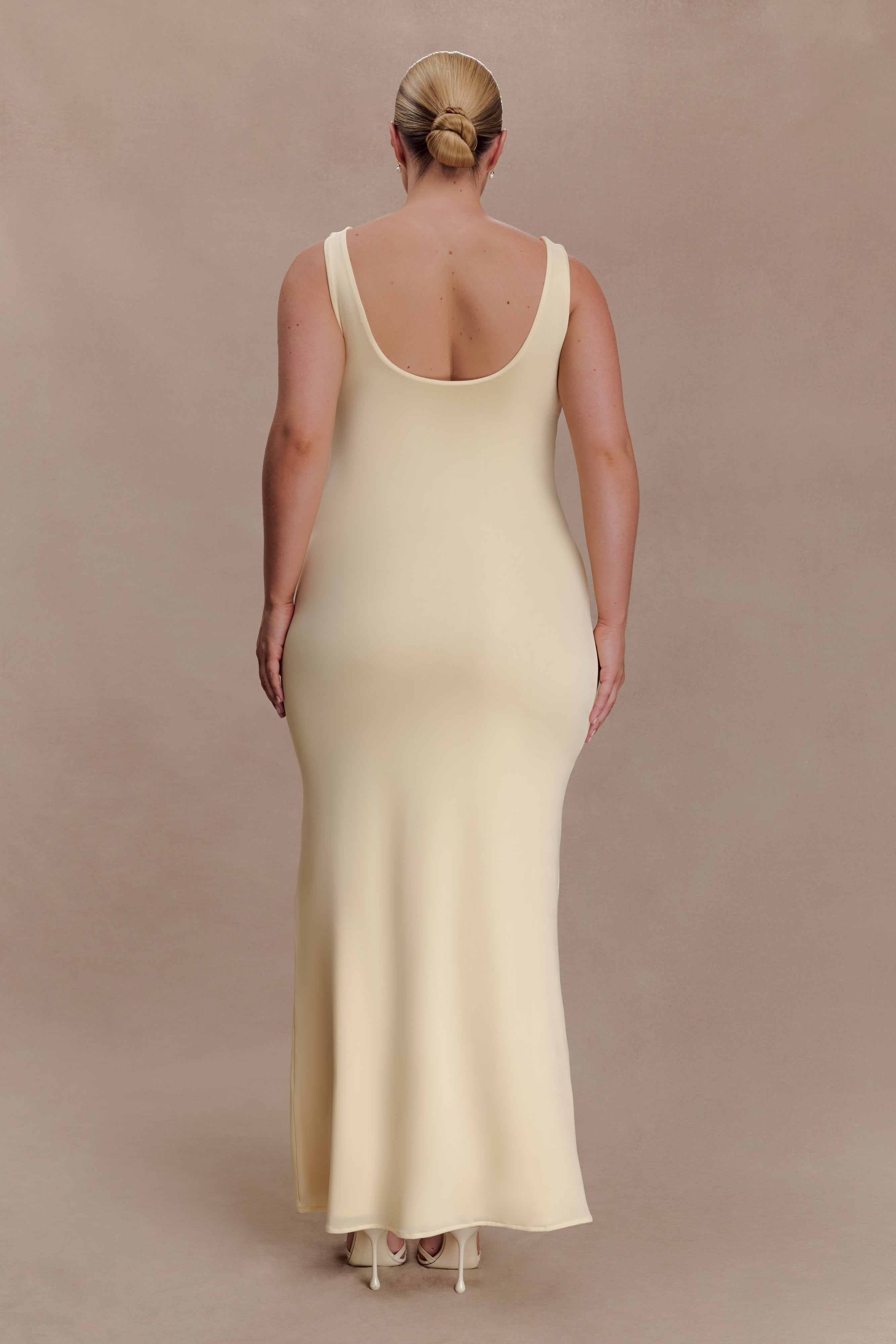 Marta Slinky Cowl Maxi Dress - Lemon