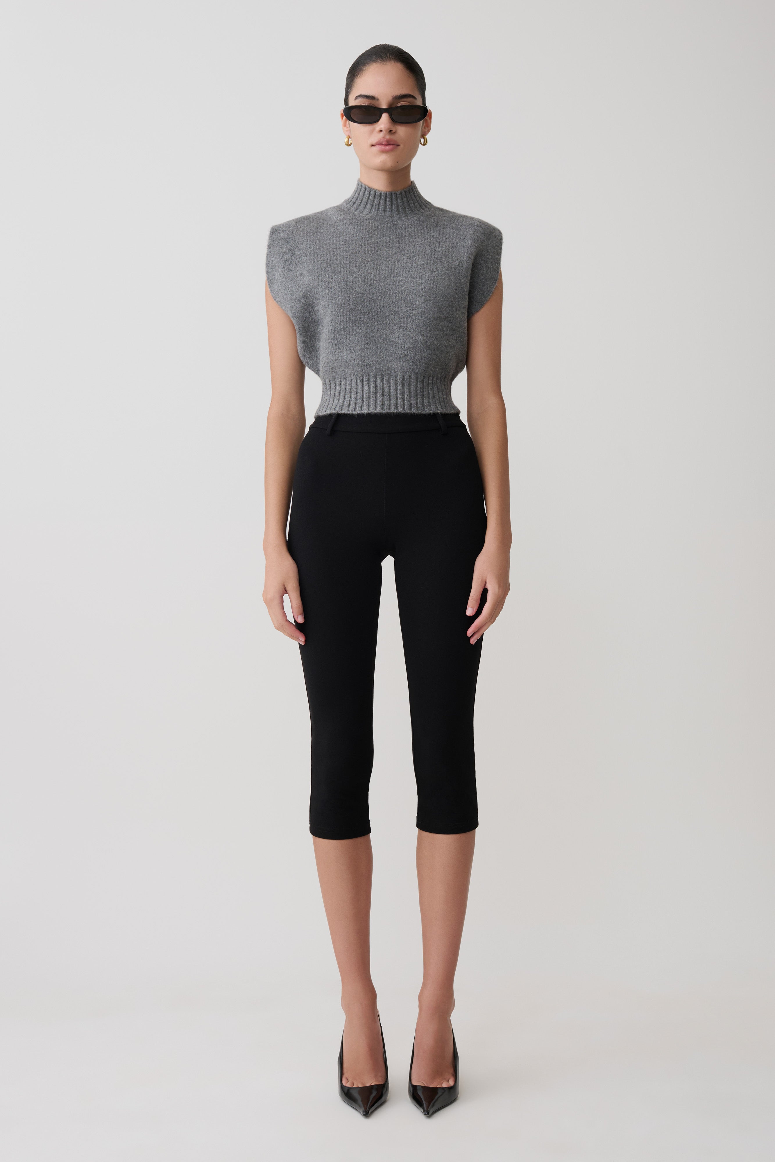 Niko Knit Oversized Top - Charcoal