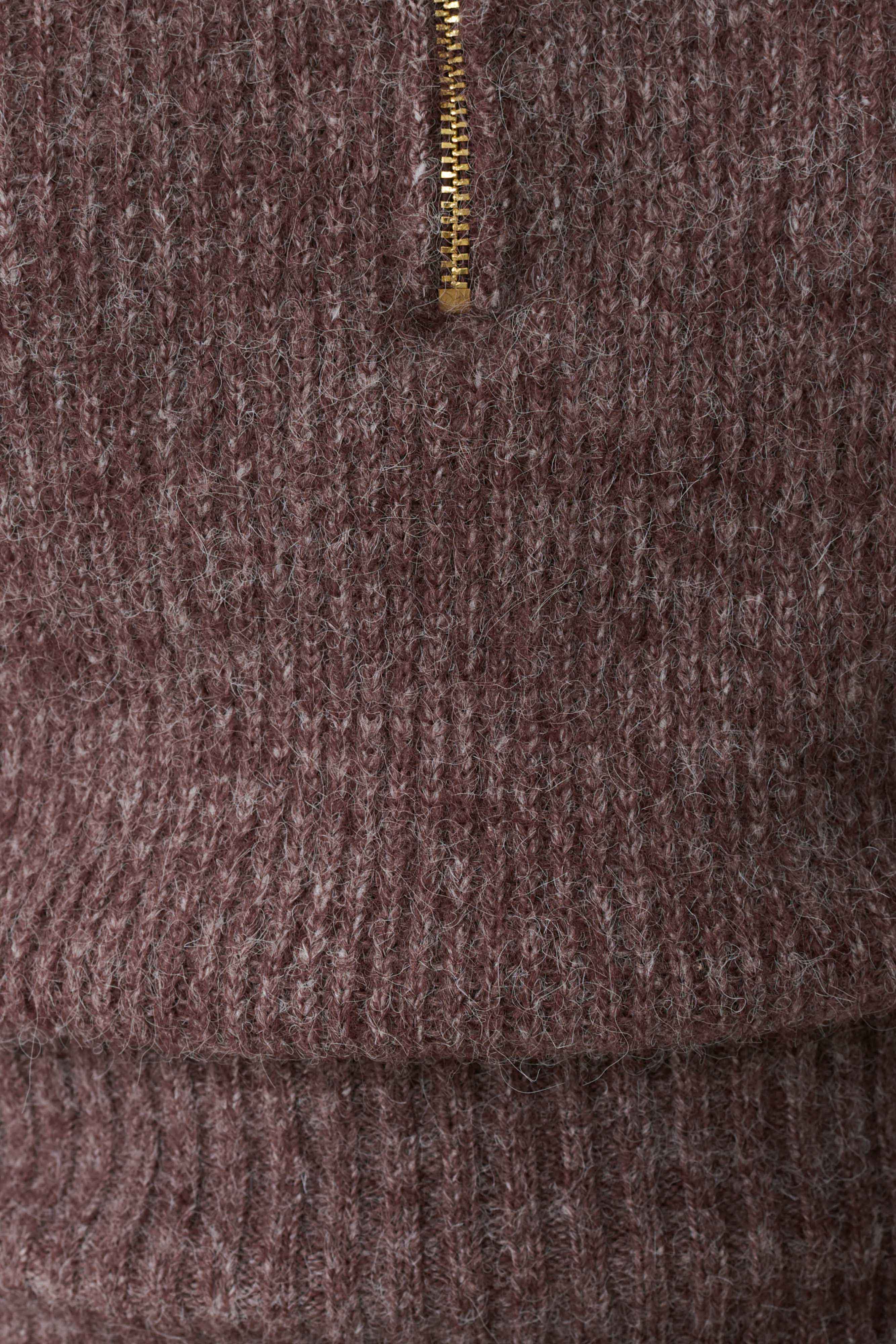 Skylaine Zip Knit Jumper - Brown Marle