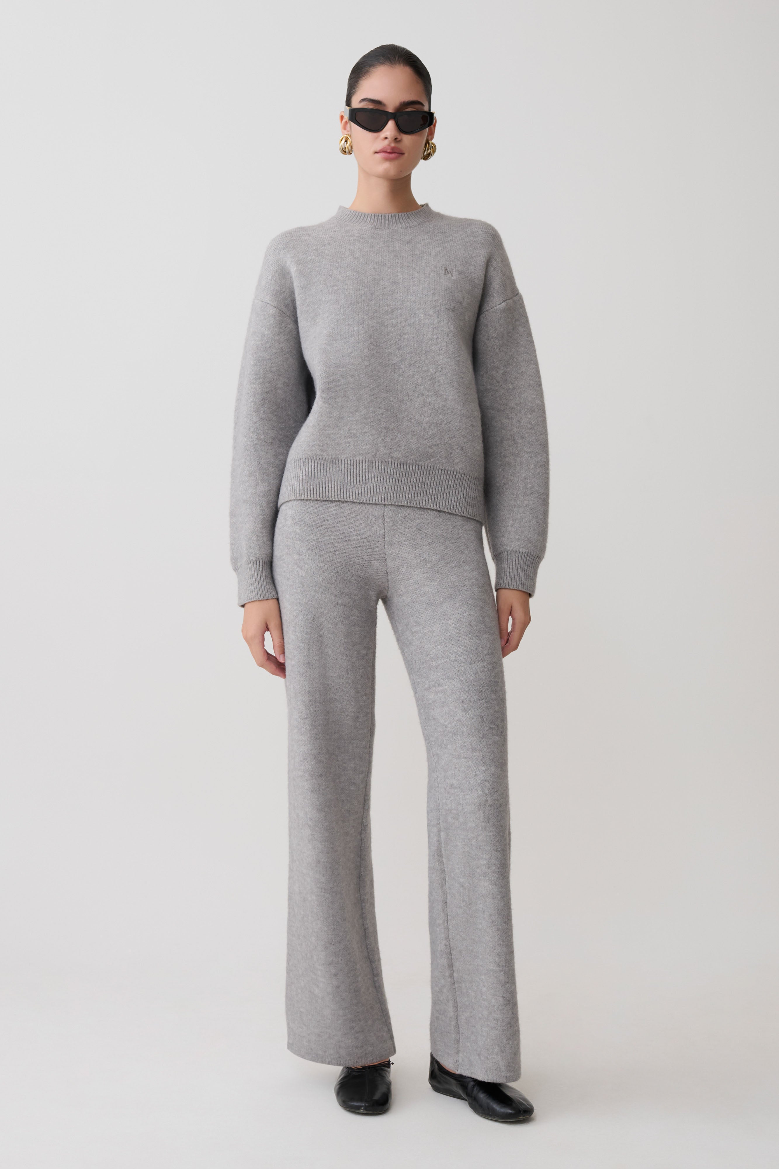 Lulu Oversized Knit Jumper - Grey Marle
