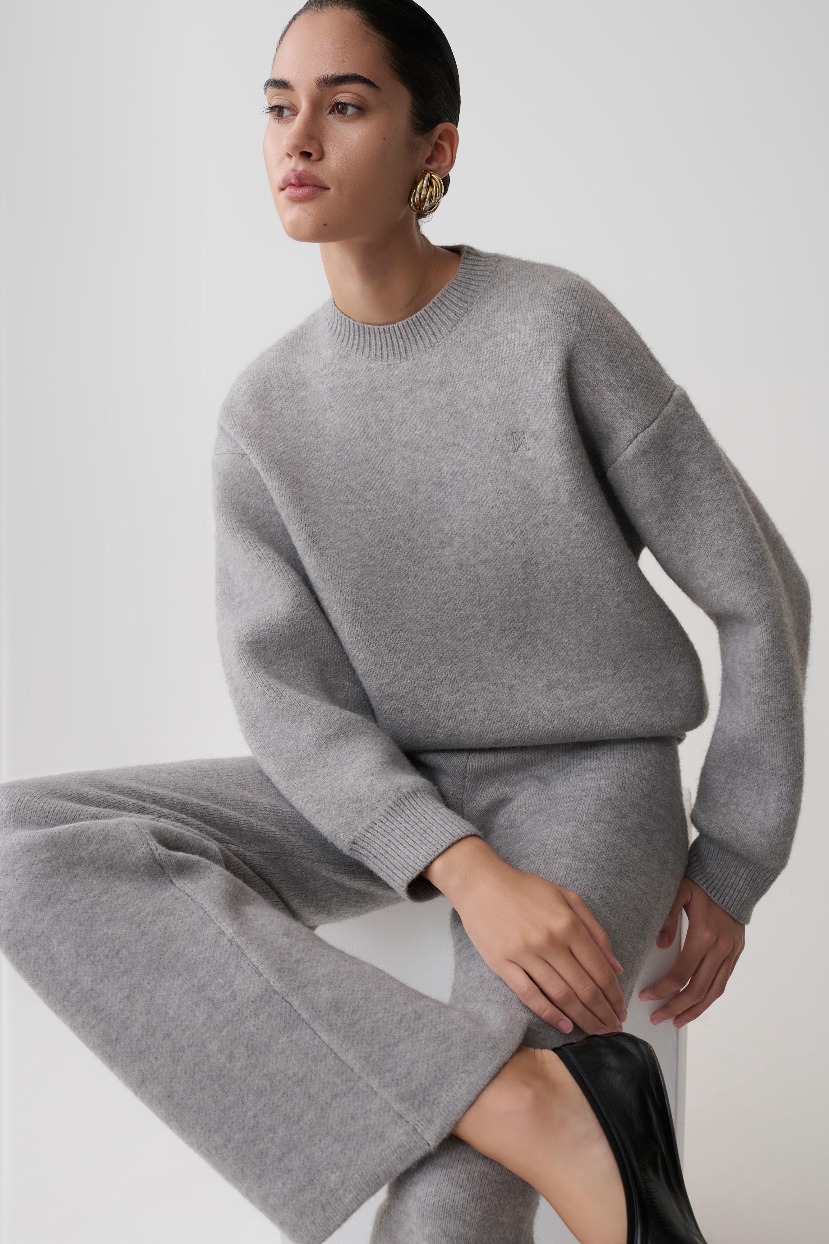 Lulu Oversized Knit Jumper - Grey Marle