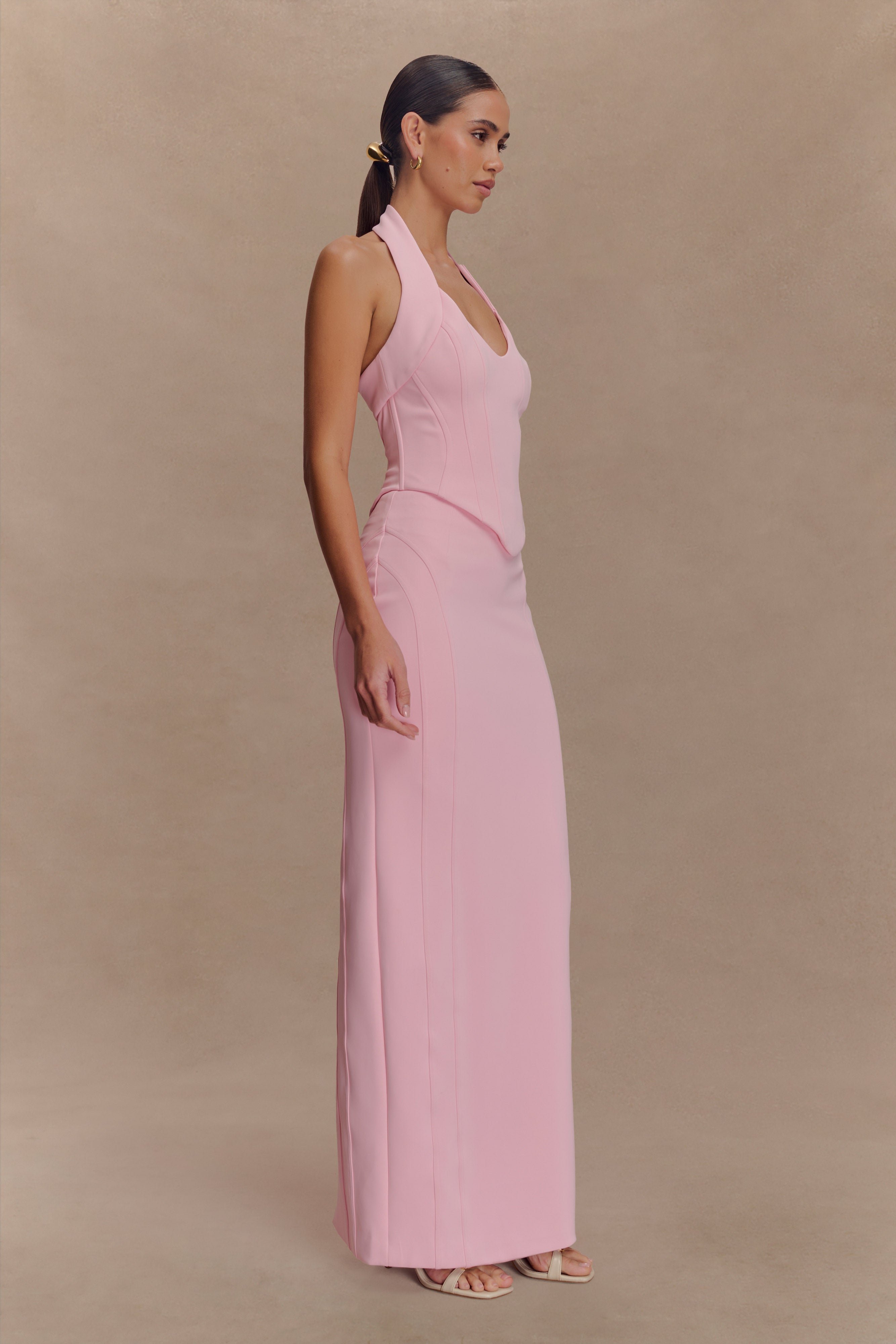 Meadow Corset Halter Top - Candy Pink
