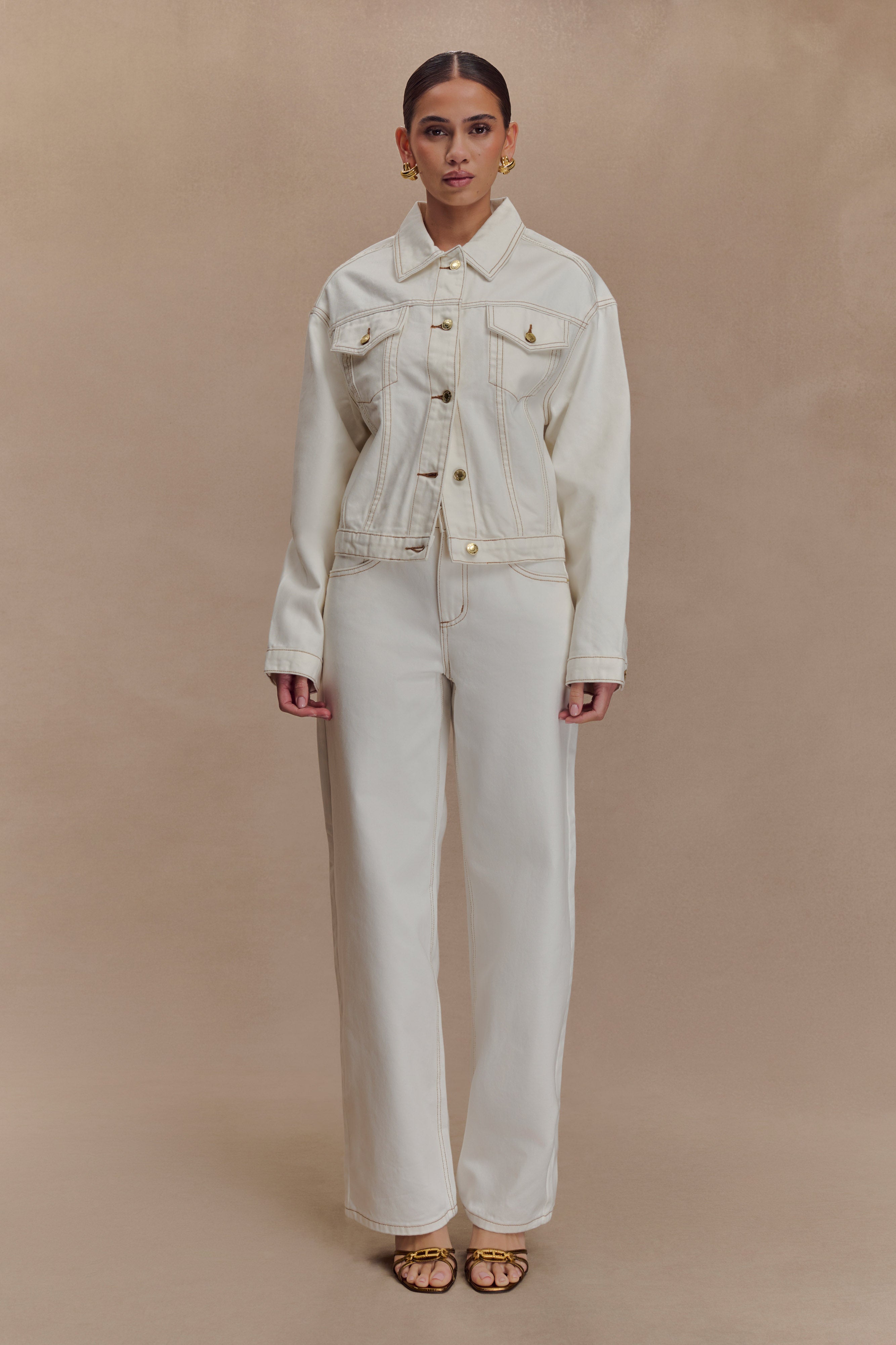 Mannon Mid Rise Denim Jeans - White