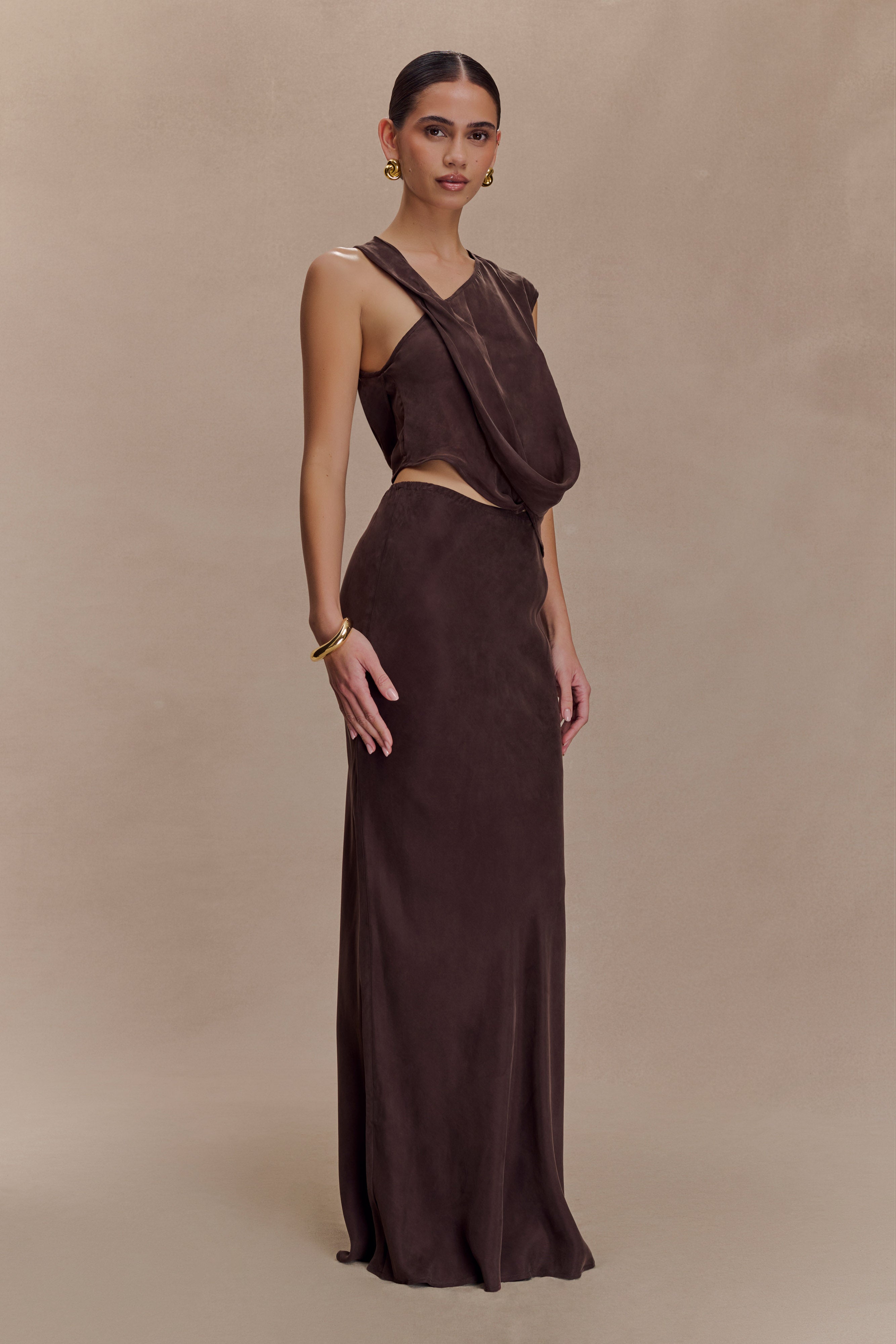 Violeta Asymmetric Top - Dark Chocolate