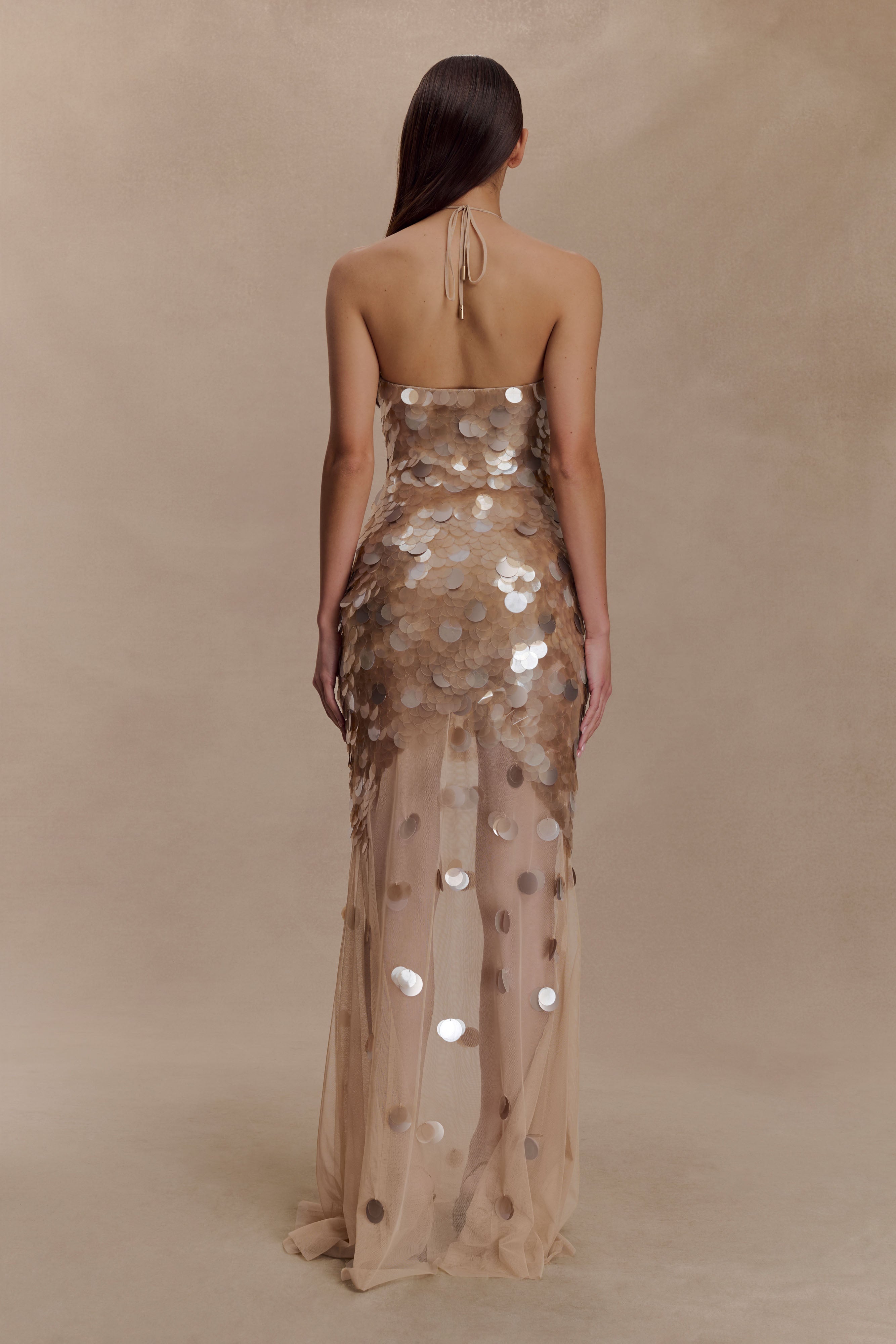 Jenny Hand Embellished Maxi Dress - Gold