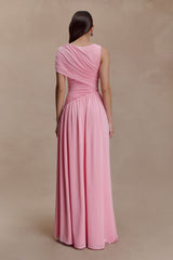 Ayeshya Slinky Asymmetric Maxi Dress - Candy Pink