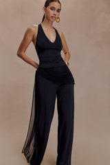 Aspyn Slinky And Mesh Top - Black