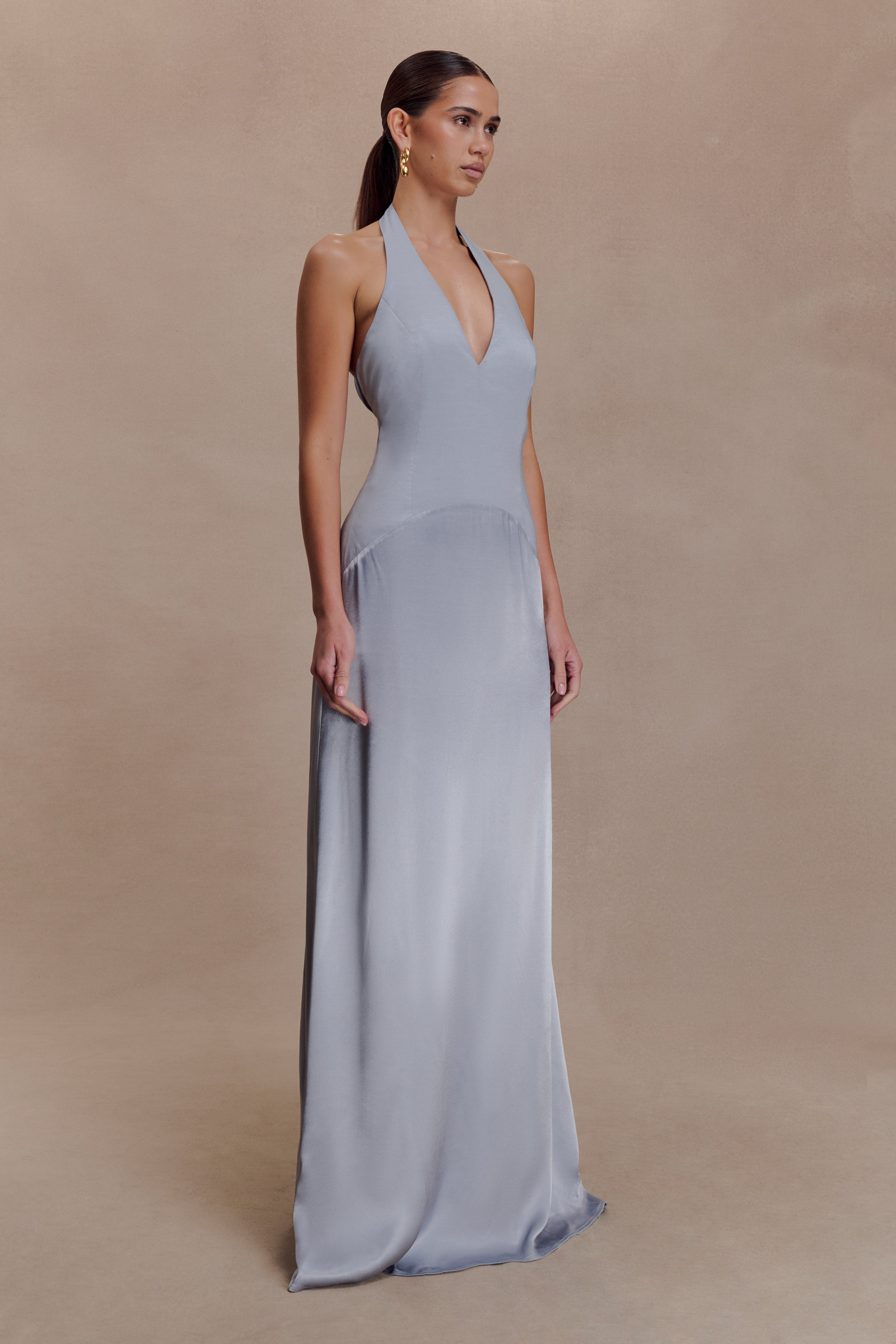 Maura Taffeta And Satin Maxi Dress - Cornflower Blue