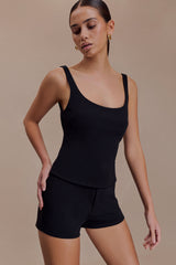 Blanca Stretch Crepe Cami Top - Black