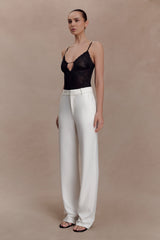 Maude Crepe Straight Leg Pants - Ivory