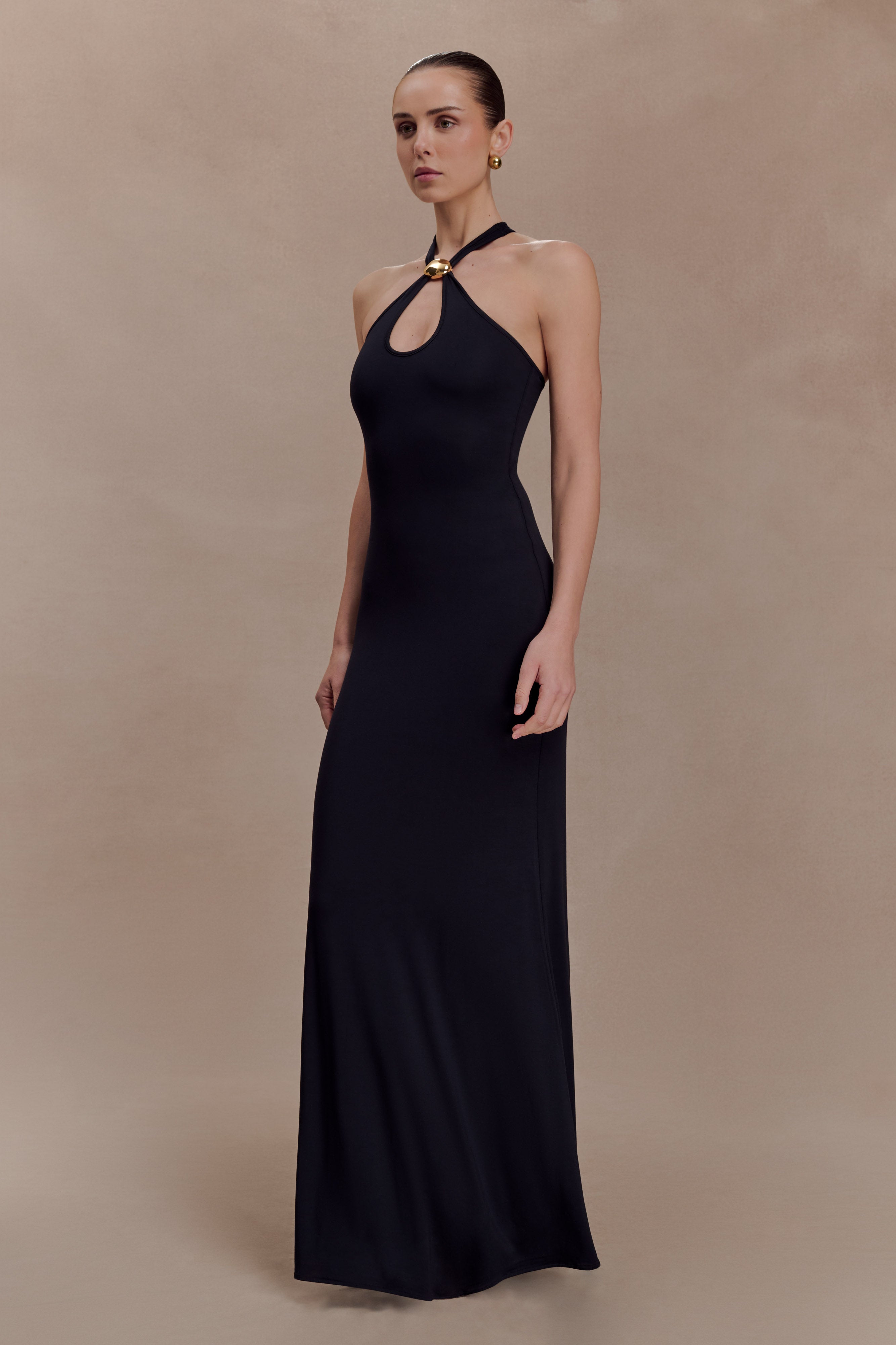Ramona Modal Maxi Dress With Hardware - Black