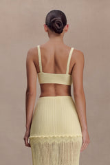 Coleene Pointelle Knit Top - Lemon