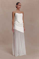 Karina Strapless Scuba Corset  - White
