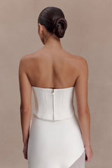 Karina Strapless Scuba Corset  - White