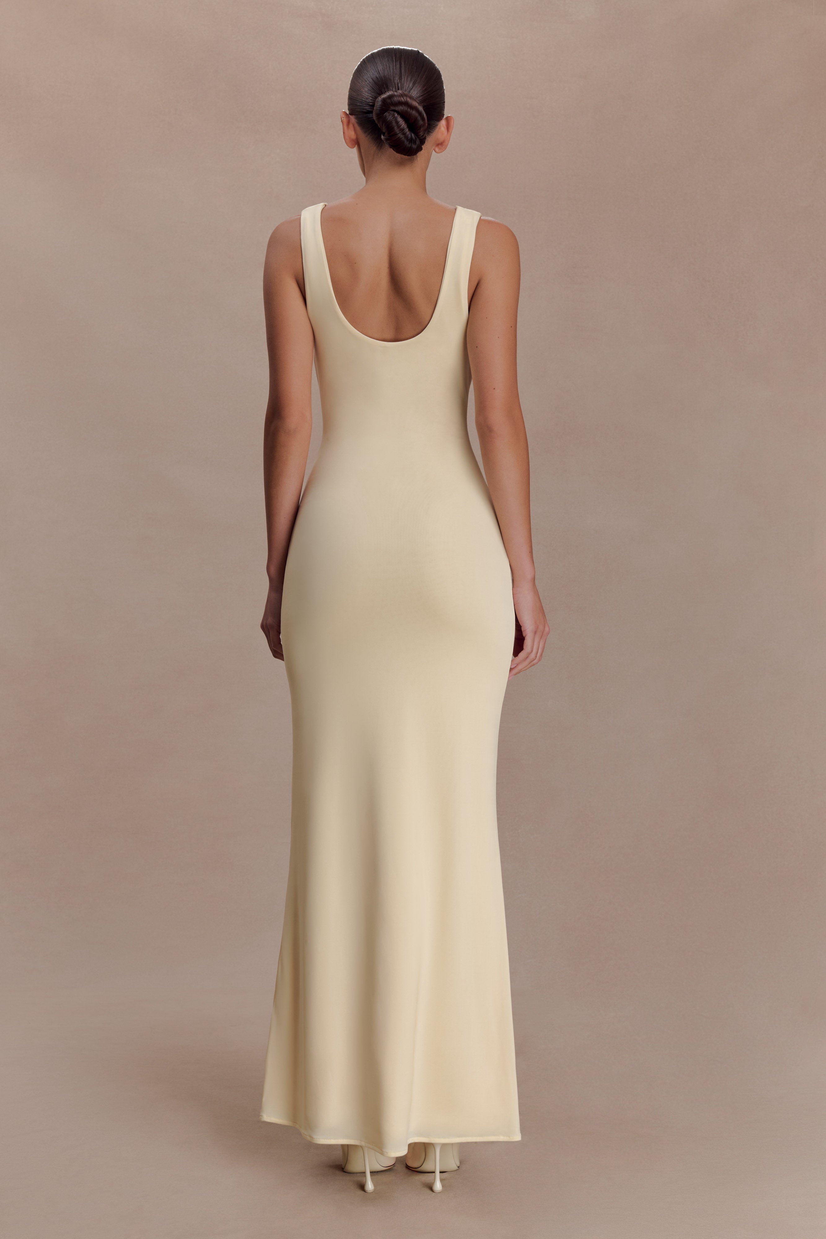 Marta Slinky Cowl Maxi Dress - Lemon
