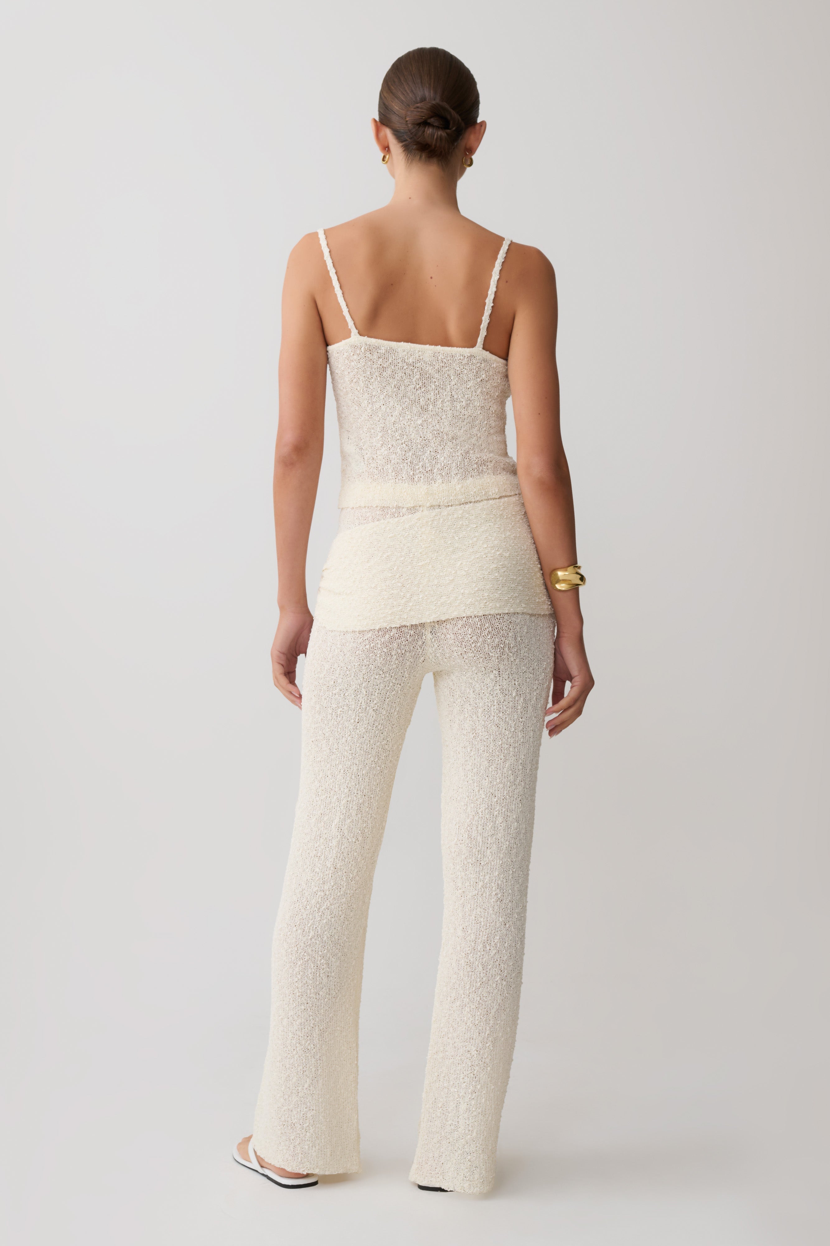 Mattais Boucle Knit Pants - Ivory