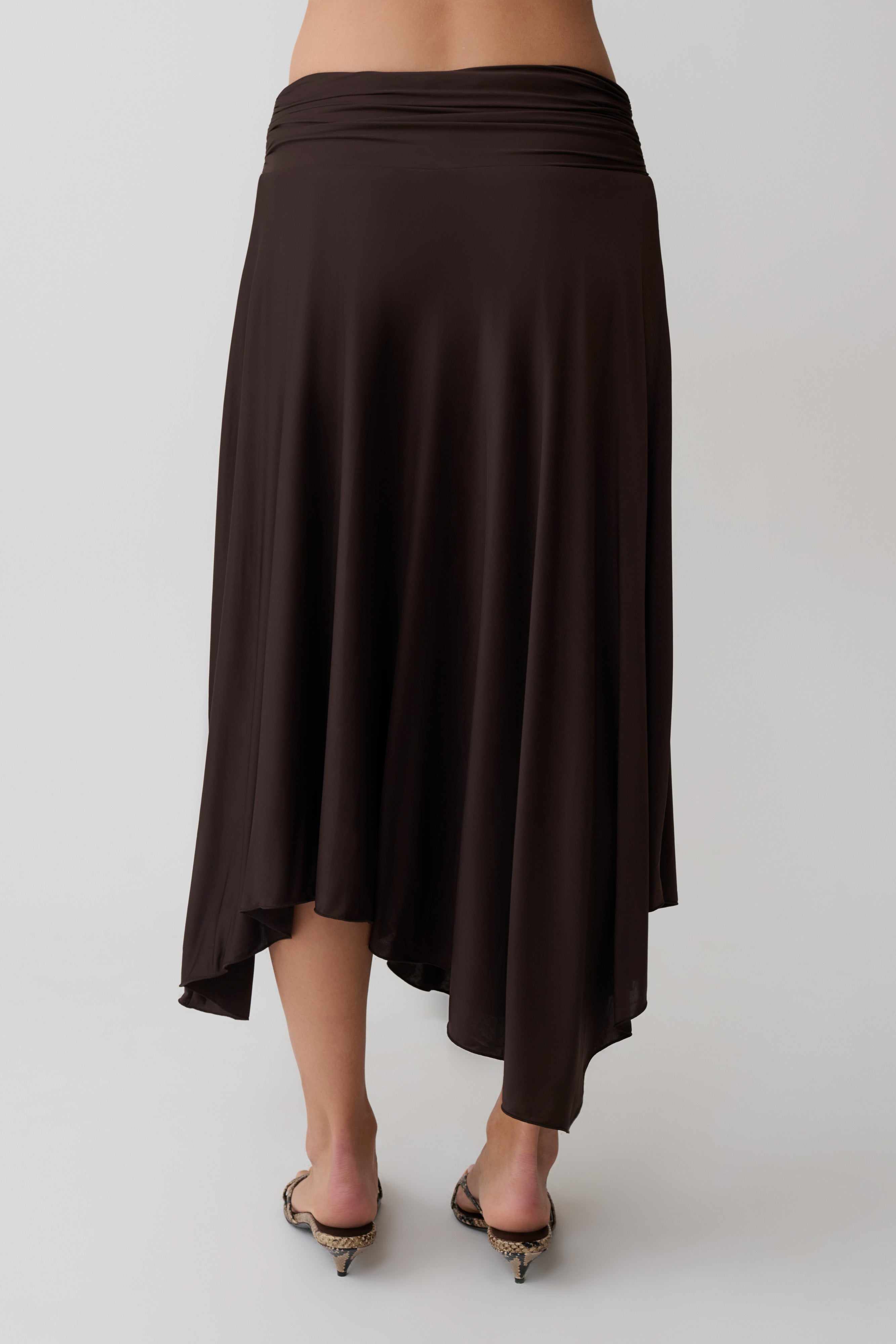 Luu Slinky Midi Skirt - Dark Chocolate