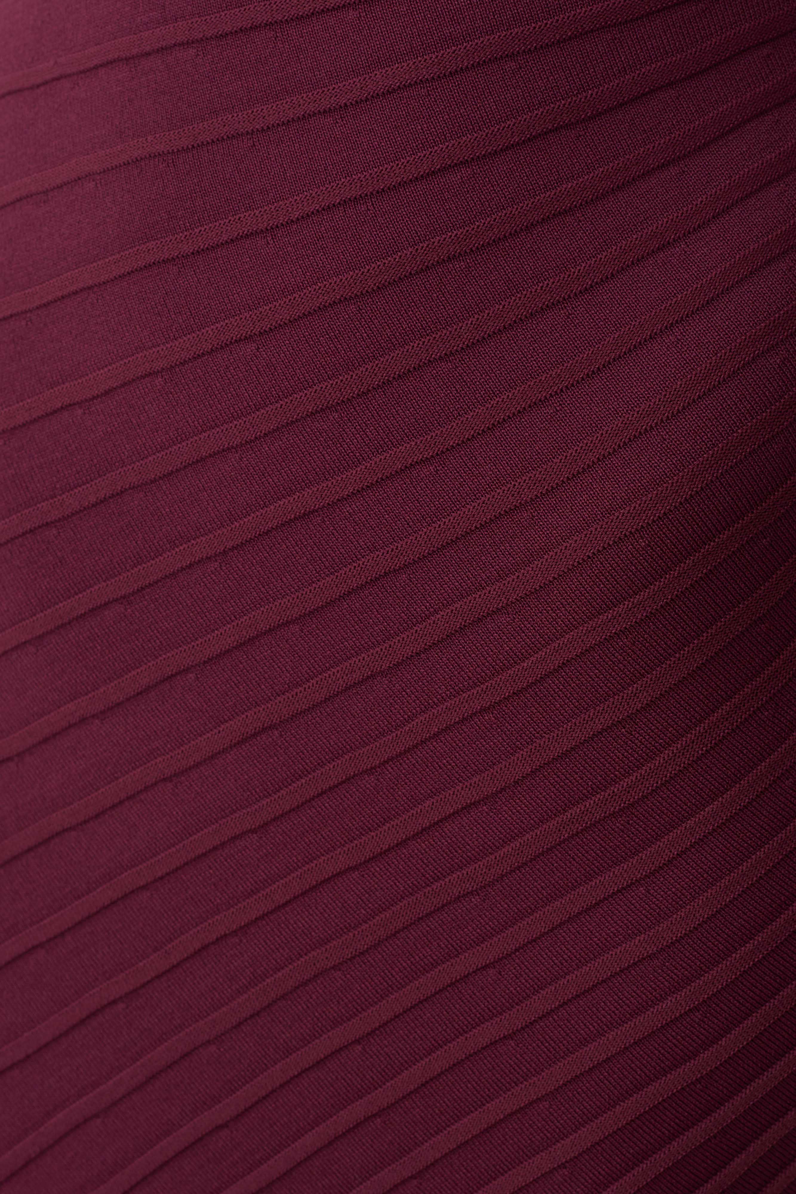 Milasandra Pleated Knit Dress - Plum