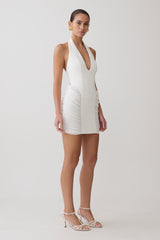 Anari Gathered Scuba Mini Dress - White
