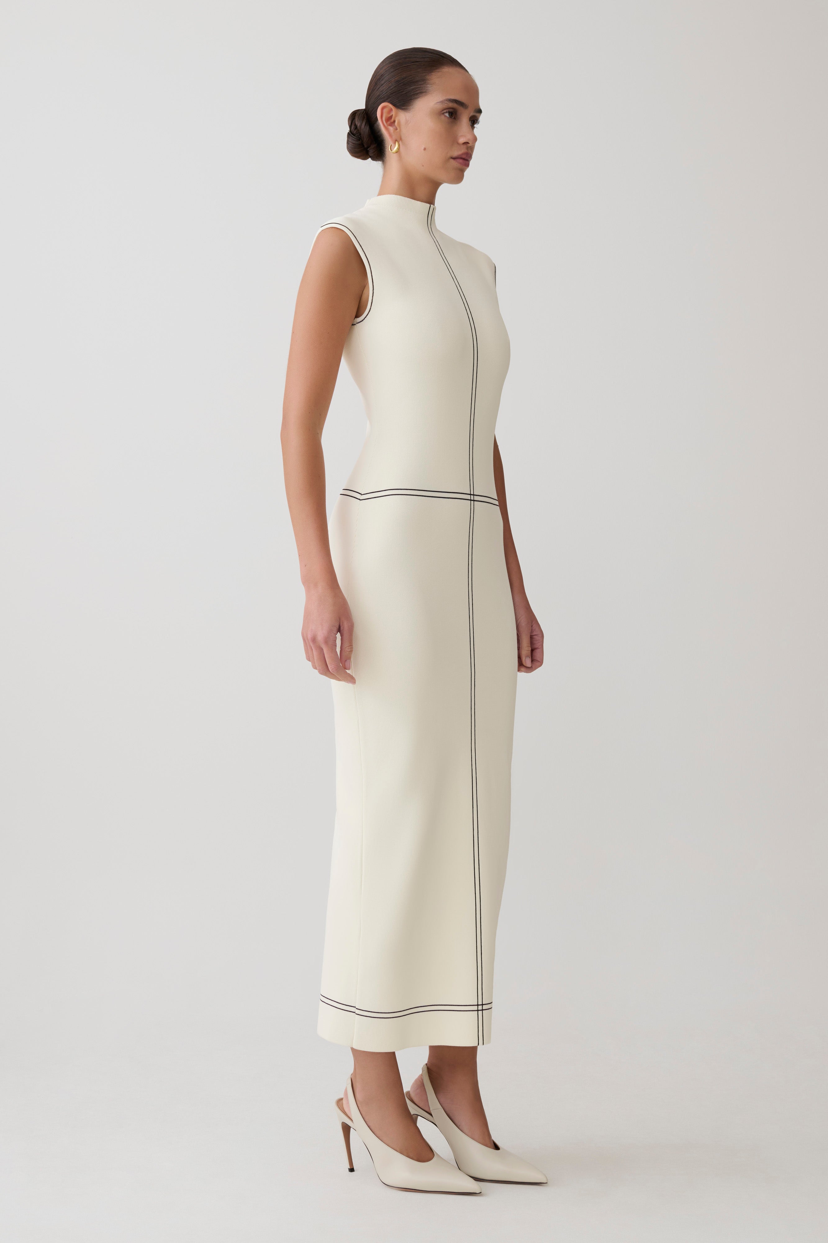 Malone Bandage Knit Midi Dress - Ivory