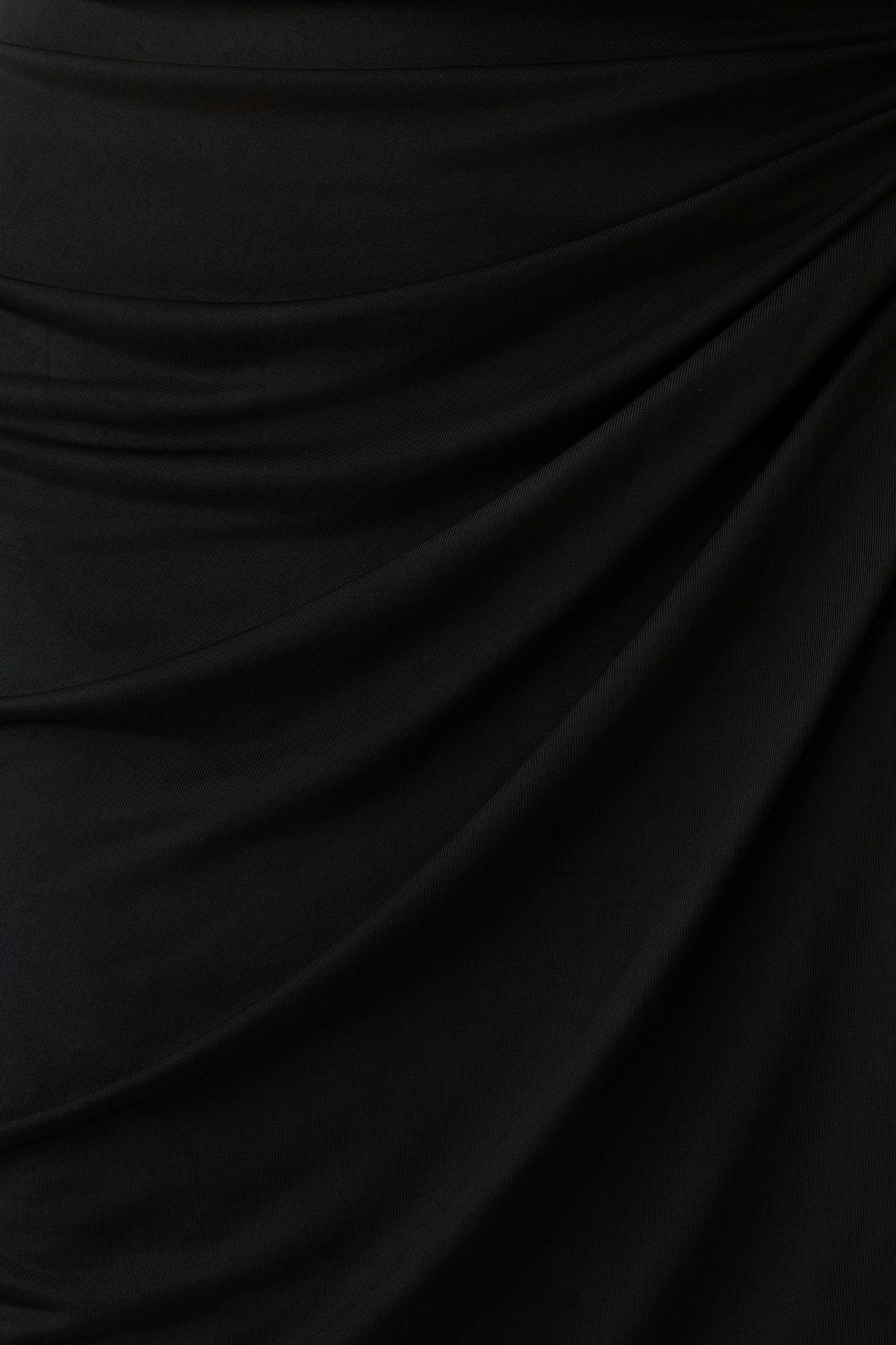 Alyn Off Shoulder Draped Mini Dress - Black