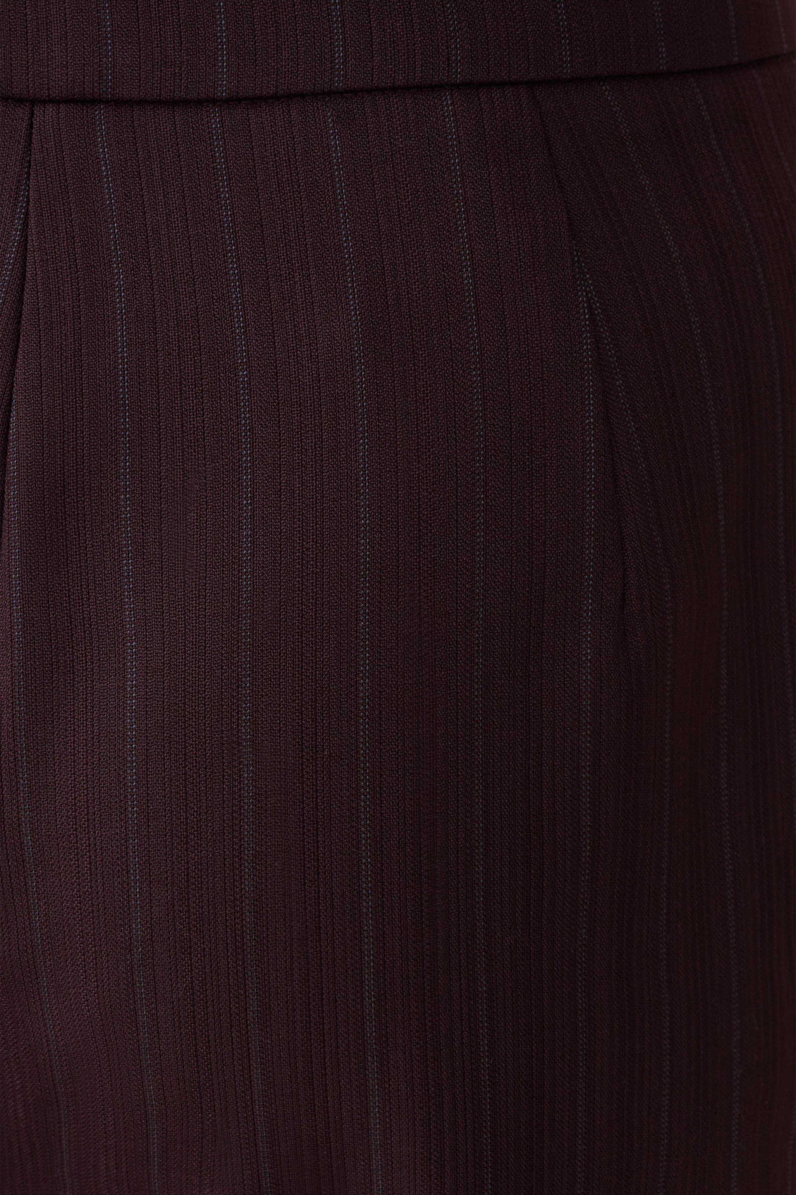 Agatha Straight Leg Suiting Pants - Plum Pinstripe