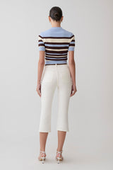 Mary Denim Capris - White
