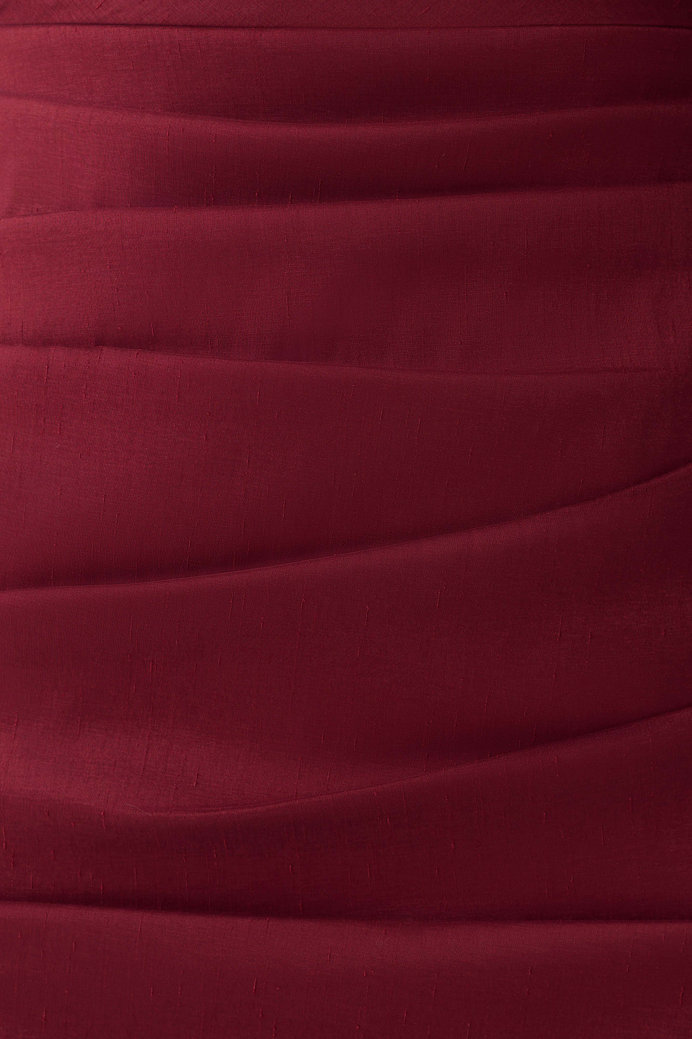 Thelma Bardot Maxi Dress - Wine