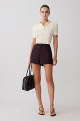 Philly Knit Button Up Top - Ivory