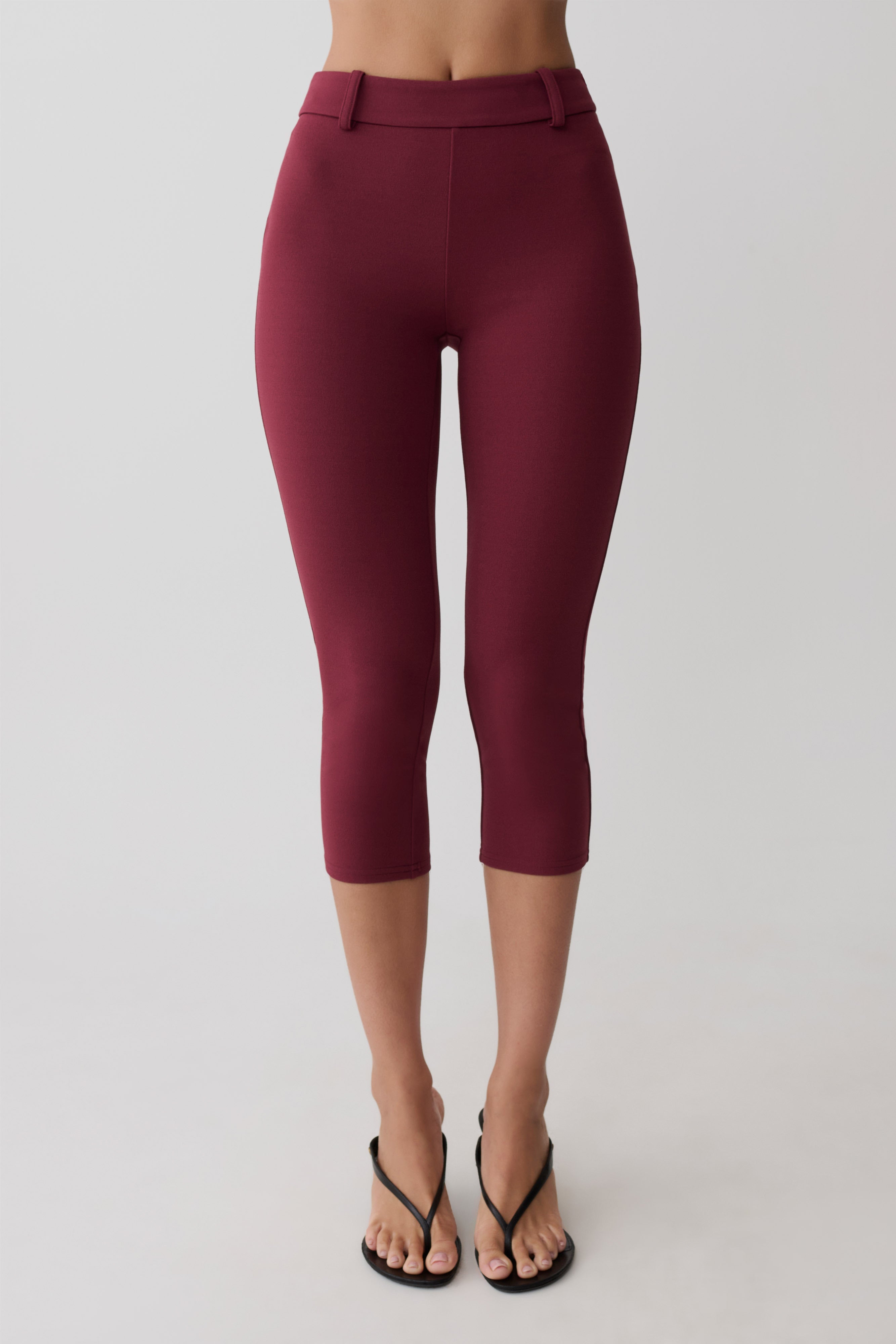 Blanca Stretch Crepe Capri Pants - Mahogany