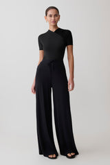 Dewi Wide Leg Modal Pants - Black